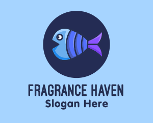 Blue Purple Fish logo design