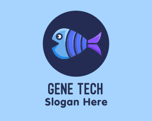 Blue Purple Fish logo design