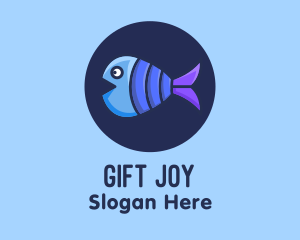 Blue Purple Fish logo design