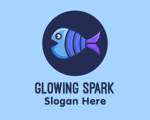 Blue Purple Fish logo design