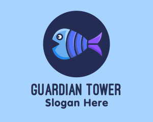 Blue Purple Fish logo design