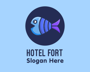 Blue Purple Fish logo design