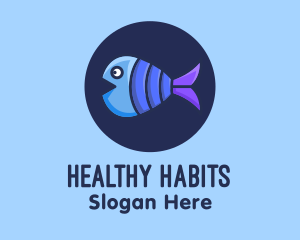 Blue Purple Fish logo design