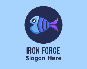 Blue Purple Fish logo design