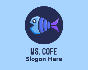 Blue Purple Fish logo design