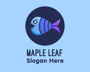 Blue Purple Fish logo design