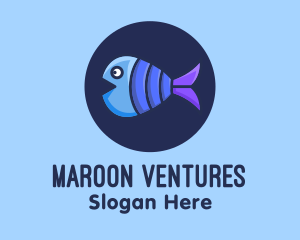 Blue Purple Fish logo design