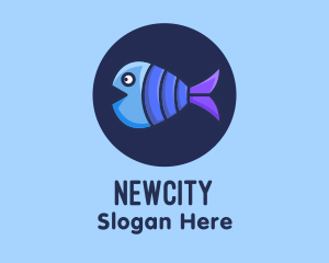 Blue Purple Fish logo design