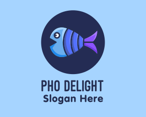 Blue Purple Fish logo design