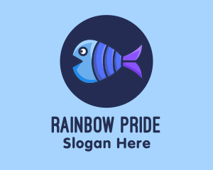 Blue Purple Fish logo design