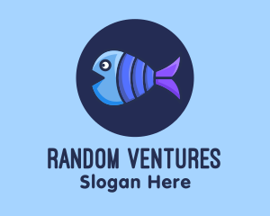 Blue Purple Fish logo design