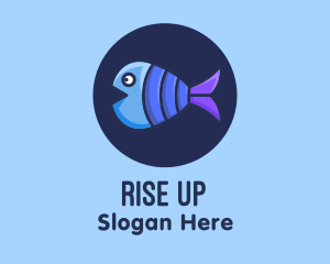 Blue Purple Fish logo design