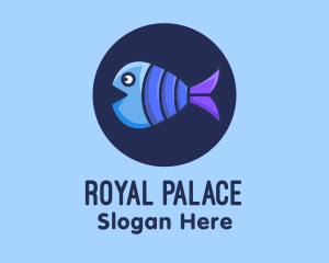 Blue Purple Fish logo design