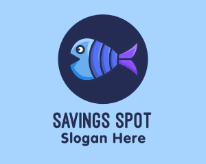 Blue Purple Fish logo design