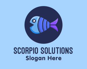 Blue Purple Fish logo design