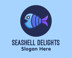 Blue Purple Fish logo design