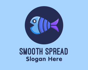 Blue Purple Fish logo design