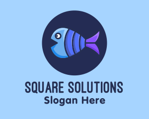 Blue Purple Fish logo design