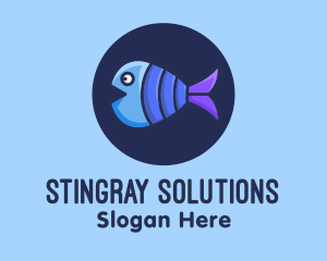 Blue Purple Fish logo design