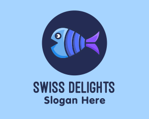 Blue Purple Fish logo design