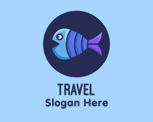 Blue Purple Fish logo design