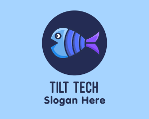 Blue Purple Fish logo design