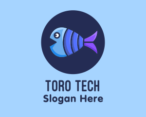 Blue Purple Fish logo design