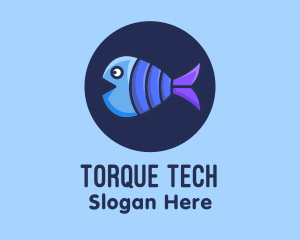 Blue Purple Fish logo design