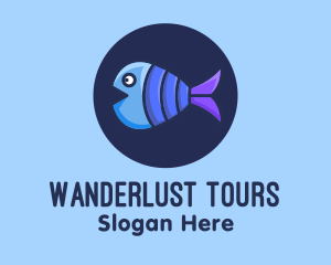 Blue Purple Fish logo design