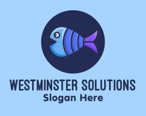 Blue Purple Fish logo design