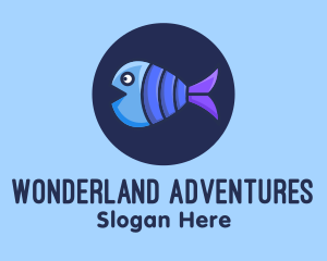 Blue Purple Fish logo design