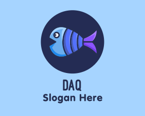 Blue Purple Fish logo design