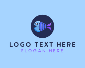 Blue - Blue Purple Fish logo design