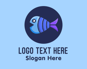 Fish - Blue Purple Fish logo design
