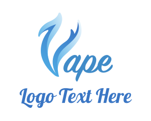 Quit Smoking - Blue Smoke Vape logo design