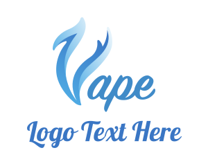 Pink Flame - Blue Smoke Vape logo design