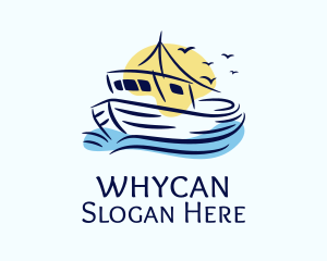 Sailing Fishing Boat Logo