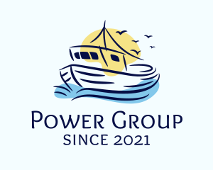 Marine - Sailing Fishing Boat logo design