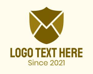 Message - Mail Envelope Shield logo design