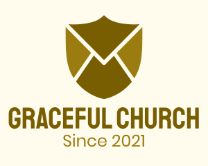 Online Protection - Mail Envelope Shield logo design