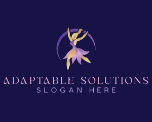 Flexible - Ballerina Dancer Performer logo design