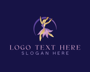 Flexible - Ballerina Dancer Performer logo design