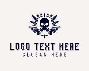 Mercenary - Skull Marksman Gamer logo design