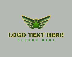Weed - Star Marijuana Badge logo design