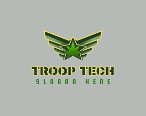 Troop - Star Marijuana Badge logo design
