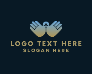 Humanitarian - Overseas Hand Airplane logo design