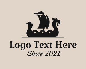 Brown - Viking Voyager Ship logo design