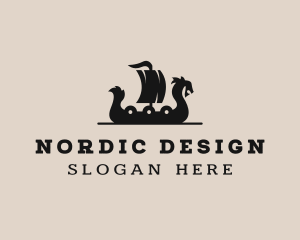 Scandinavia - Viking Voyager Ship logo design