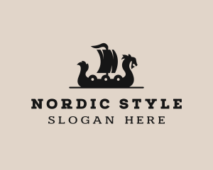 Scandinavian - Viking Voyager Ship logo design