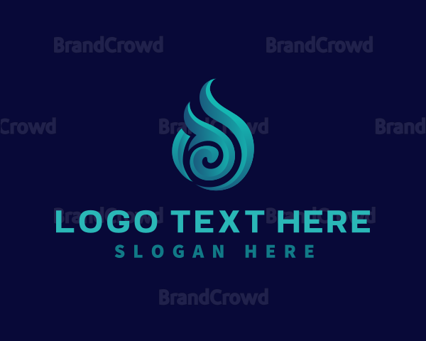 Fire Flame Swirl Logo